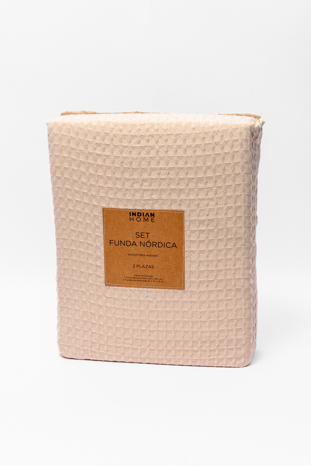 Funda Nórdica 2 Plazas Microfibra Washed Beige