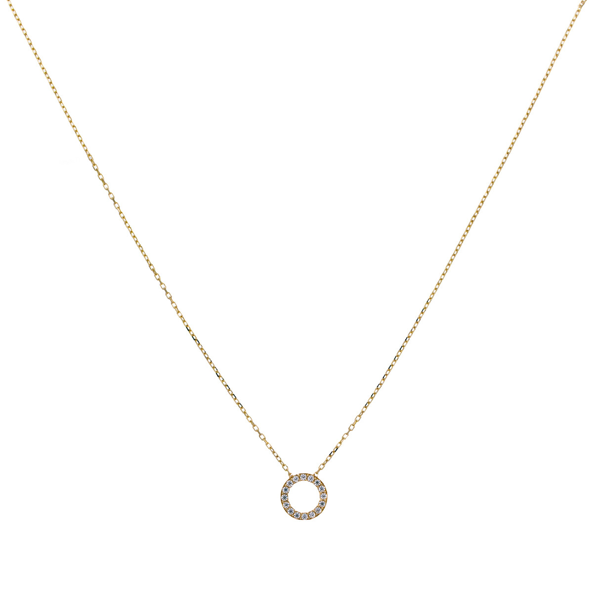 Conjunto de cadena y colgante Oro 9 ktes y circonias 
