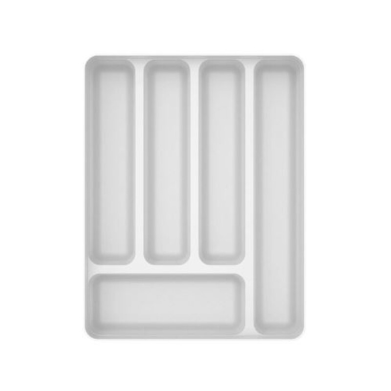 Organizador de Cubiertos Para Cajon 5 Divisiones Blanco