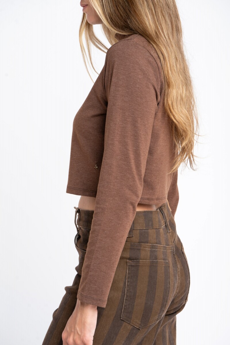 Polera Algodón Elastano Chocolate