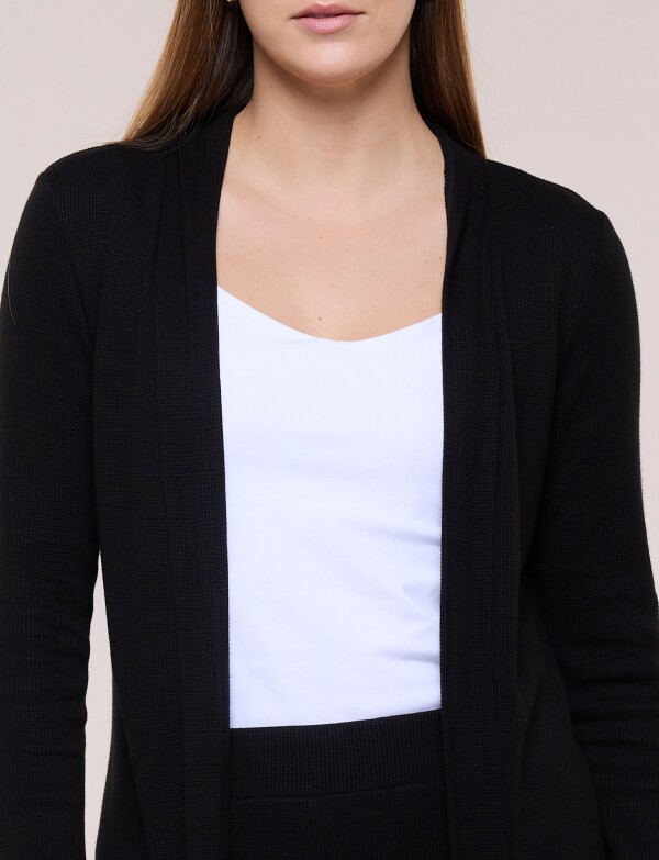 Cardigan Abierto Con Textura NEGRO