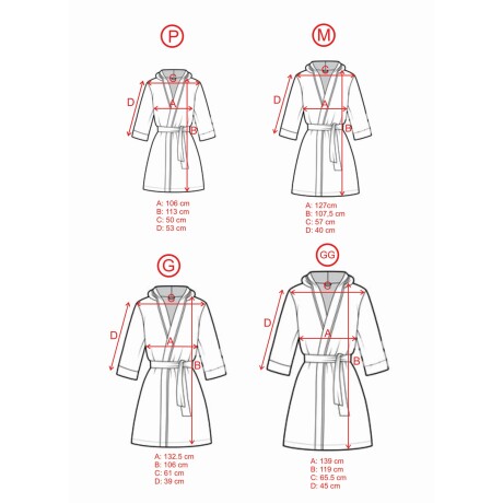 Bata de baño Bed Line Dohler Talle GG Azul Piedra