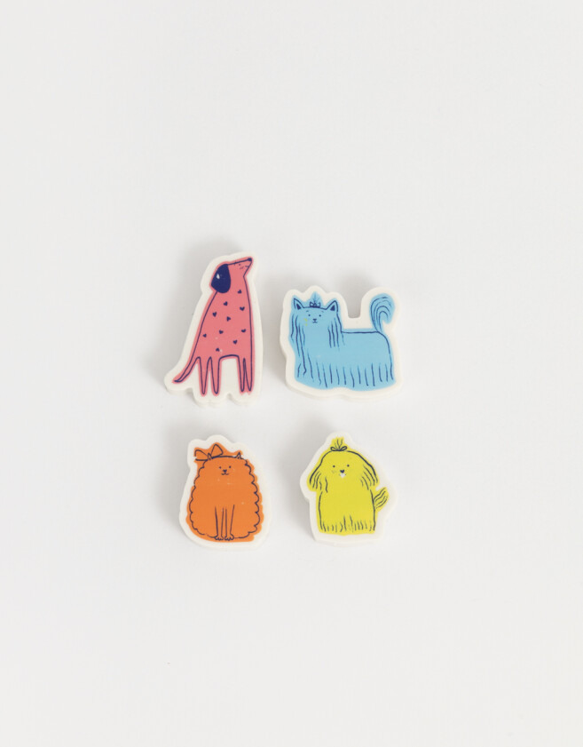 Útiles Varios Perrito Set De Gomas De Borrar - Combinacion Multicolor