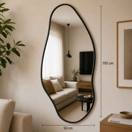 Espejo de pie Irregular y Minimalista 50x106cm Negro