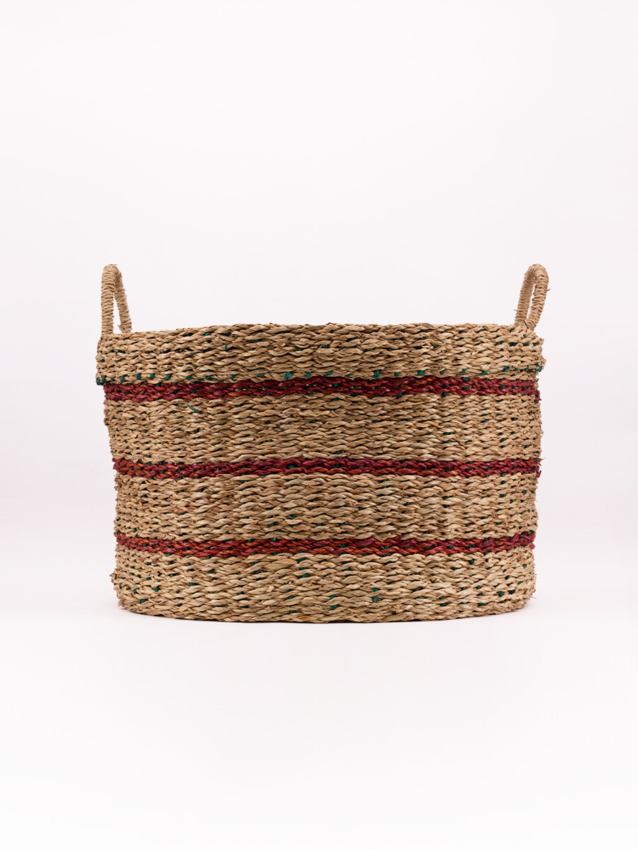 CANASTO OVALADO CON ASAS - MARRON 