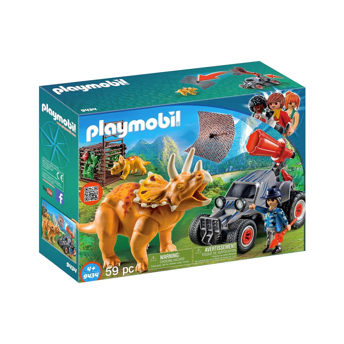 Playmobil The Explorers coche con triceraptors 59 piezas 