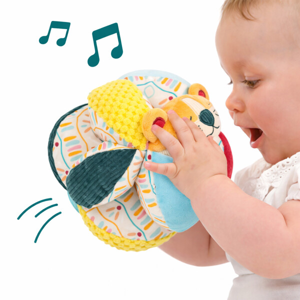 Pelota De Peluche Juguete Estimulación Sensorial Para Bebé Color Beige