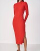 VESTIDO CANELADO Rojo
