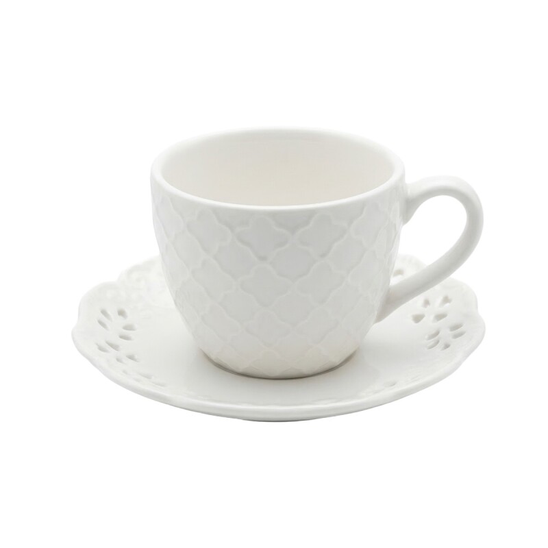 TAZA C/PLATITO CERAMICA BLANCA Unica
