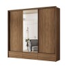 Ropero Democrata 3 Puertas Corredizas y Espejo Marrón