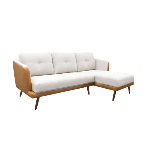 Sofa Con Chaise Triunfo 3 Cuerpos Marrion y beige Chaise Izquierdo