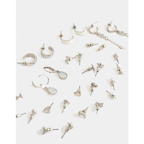 Aros Sets Perlas Plateado
