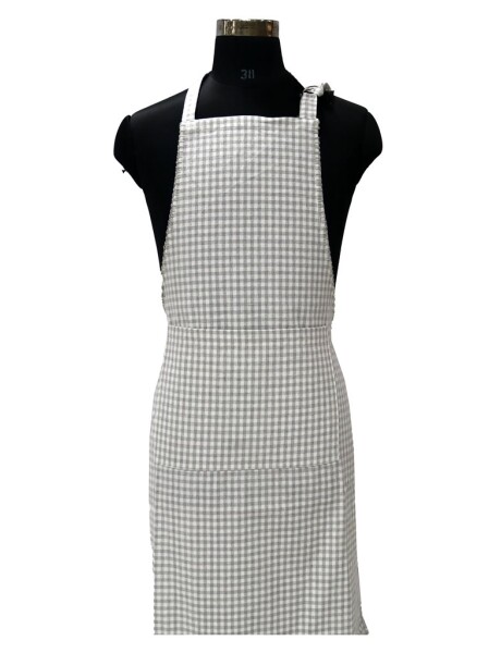 DELANTAL ALGODÓN 60X85CM CUADROS GRIS DELANTAL ALGODÓN 60X85CM CUADROS GRIS