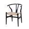 Silla Wishbone - Madera de Haya y Ratán natural Negro