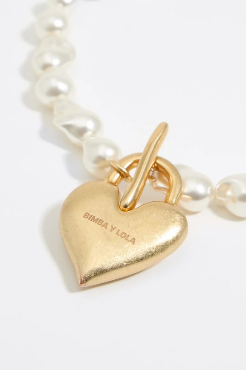 COLLAR PERLAS Y CORAZÓN Oro
