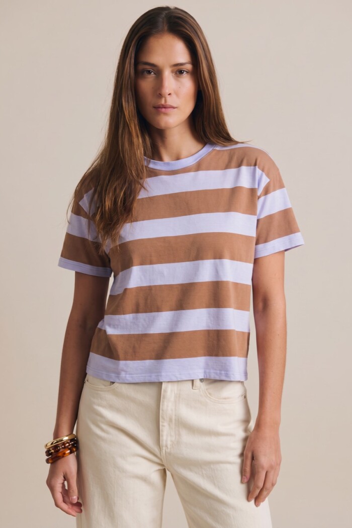 Remera Rayada Algodón Lila