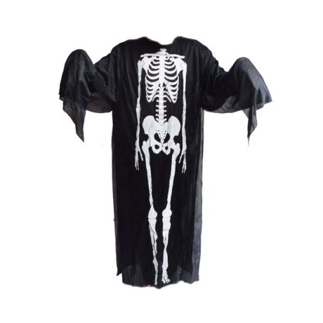 Disfraz esqueleto Halloween ADULTO con diseño brillante Negro