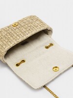 Bolso De Hombro De Efecto Rafia natural