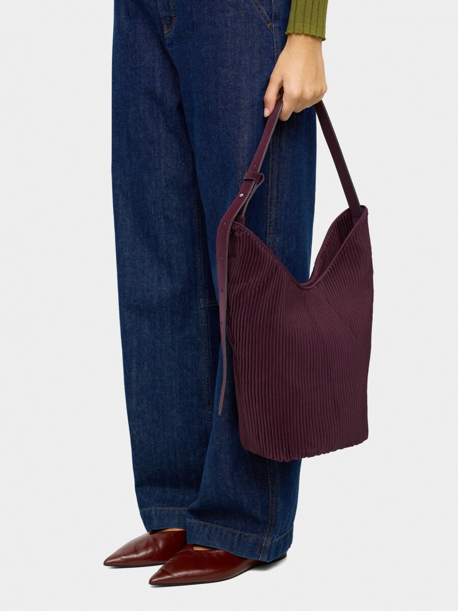 Bolso De Hombro De Nylon Bolsa Interior burdeos