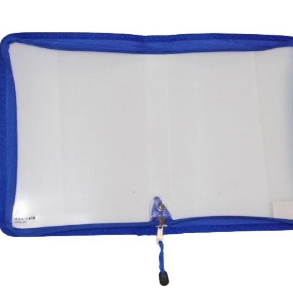 SOBRE YIL CON CIERRE DE COLOR B5 5977 TAPA TRANSPARENTE COLOR AZUL