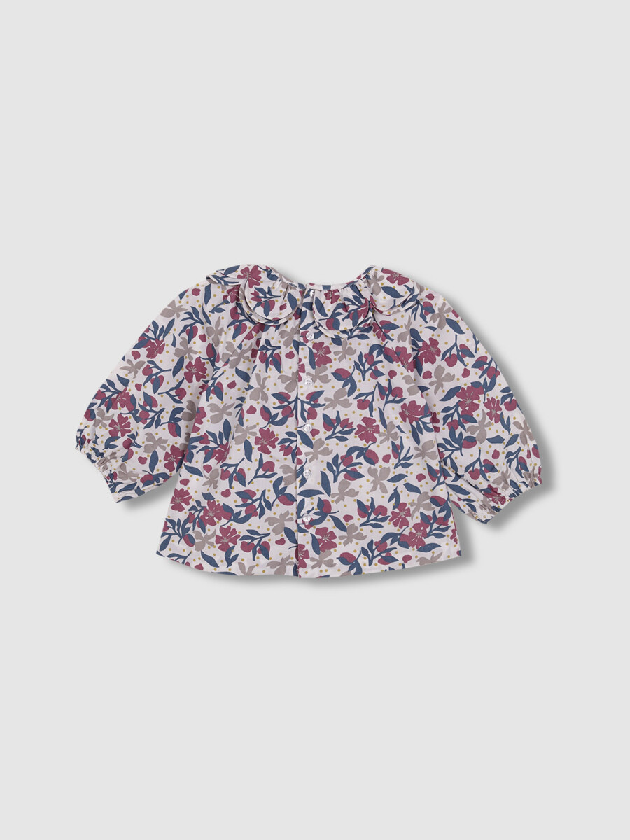 Blusa Flores Grandes Blanco Roto