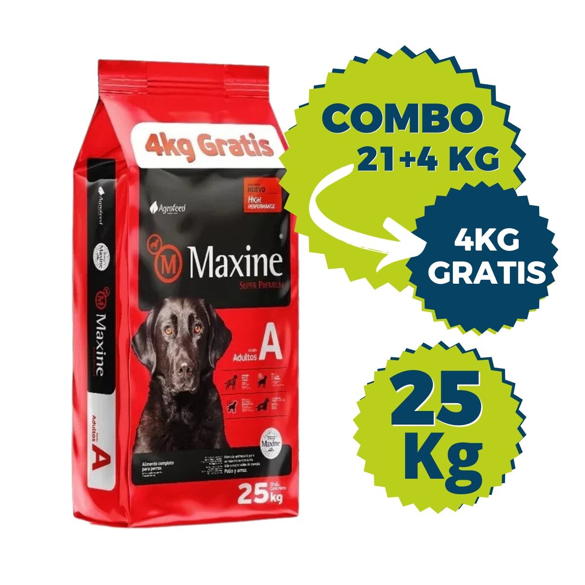 MAXINE PERROS ADULTOS TODAS LAS RAZAS - 21 + 4 KG 