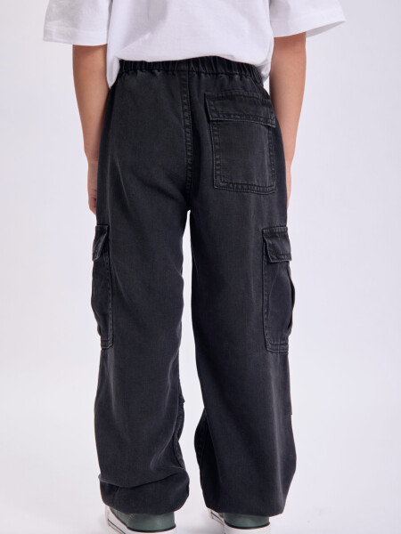 Pantalón cargo jean Gris Oscuro