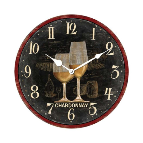 Reloj De Pared Mdf D28.8X3.5Cm Copas Chardonnay