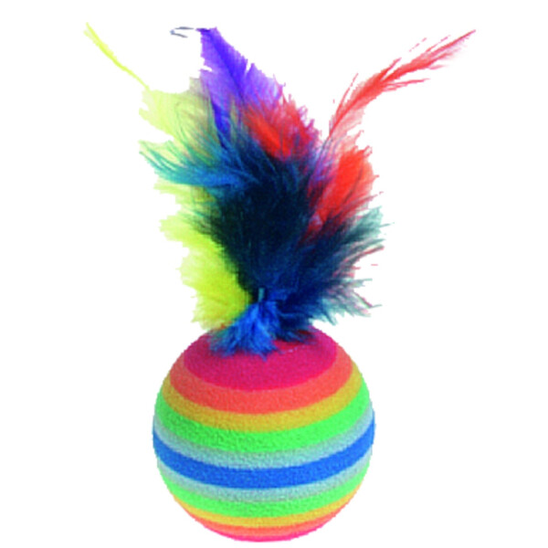 JUG. GATO: 4 PELOTA 'RAINBOW'+PLUMA JUG. GATO: 4 PELOTA 'RAINBOW'+PLUMA
