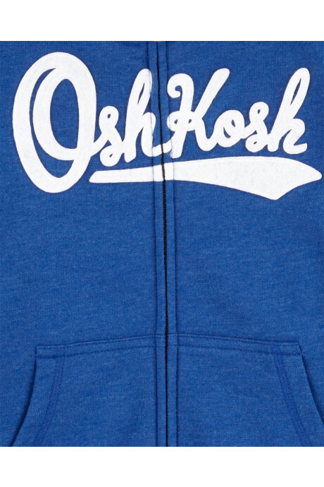Campera de algodón, con capucha y logo, azul Campera de algodón, con capucha y logo, azul