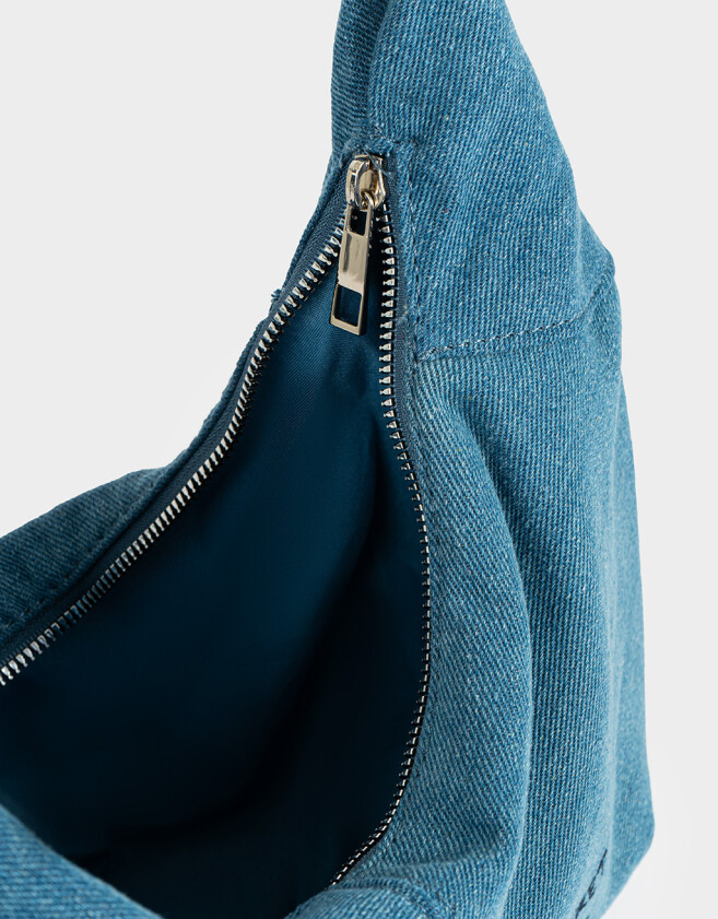 Bandoleras Bandolera Denim Con Charm - Azul Celeste