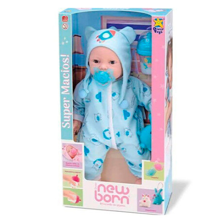 Bebote New Born con Pijama y Biberón CELESTE