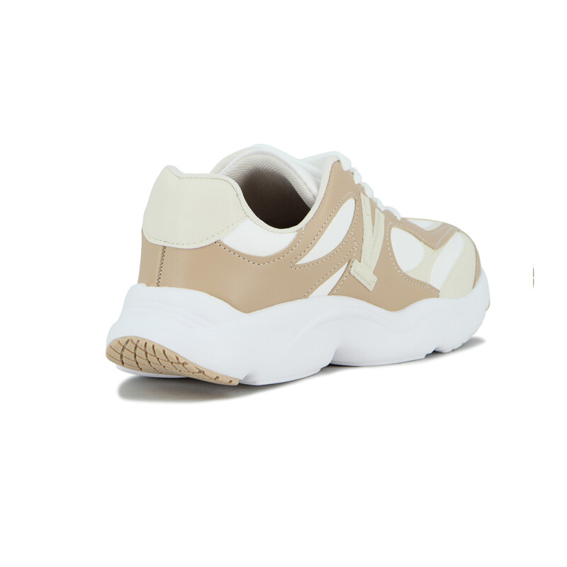 Vizzano Zapato Casual Femenino Acordonado Tres Colores Blanco-beige