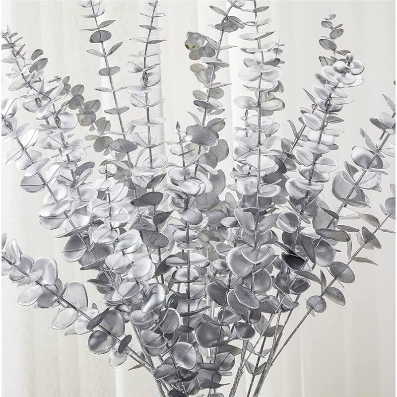Rama de Eucalipto Artificial 85 cm Plateado
