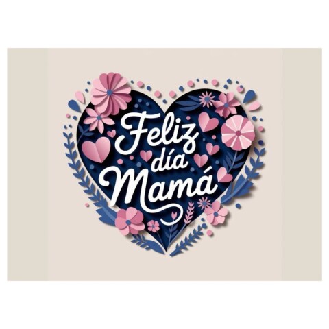 Lámina Feliz Día Mamá Azul Rect.
