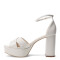 Sandalia de Mujer Bottero taco y plataforma Blanco Hueso