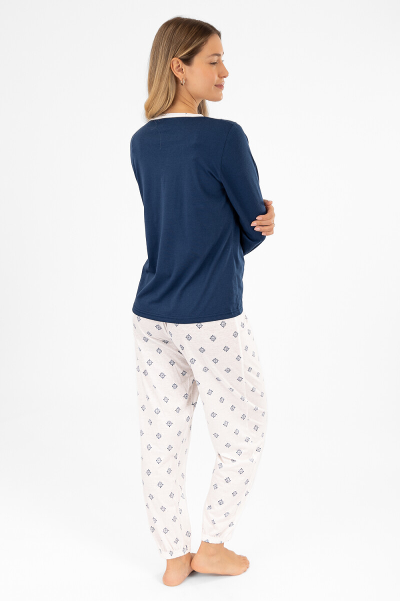 Pijama corbata Azul