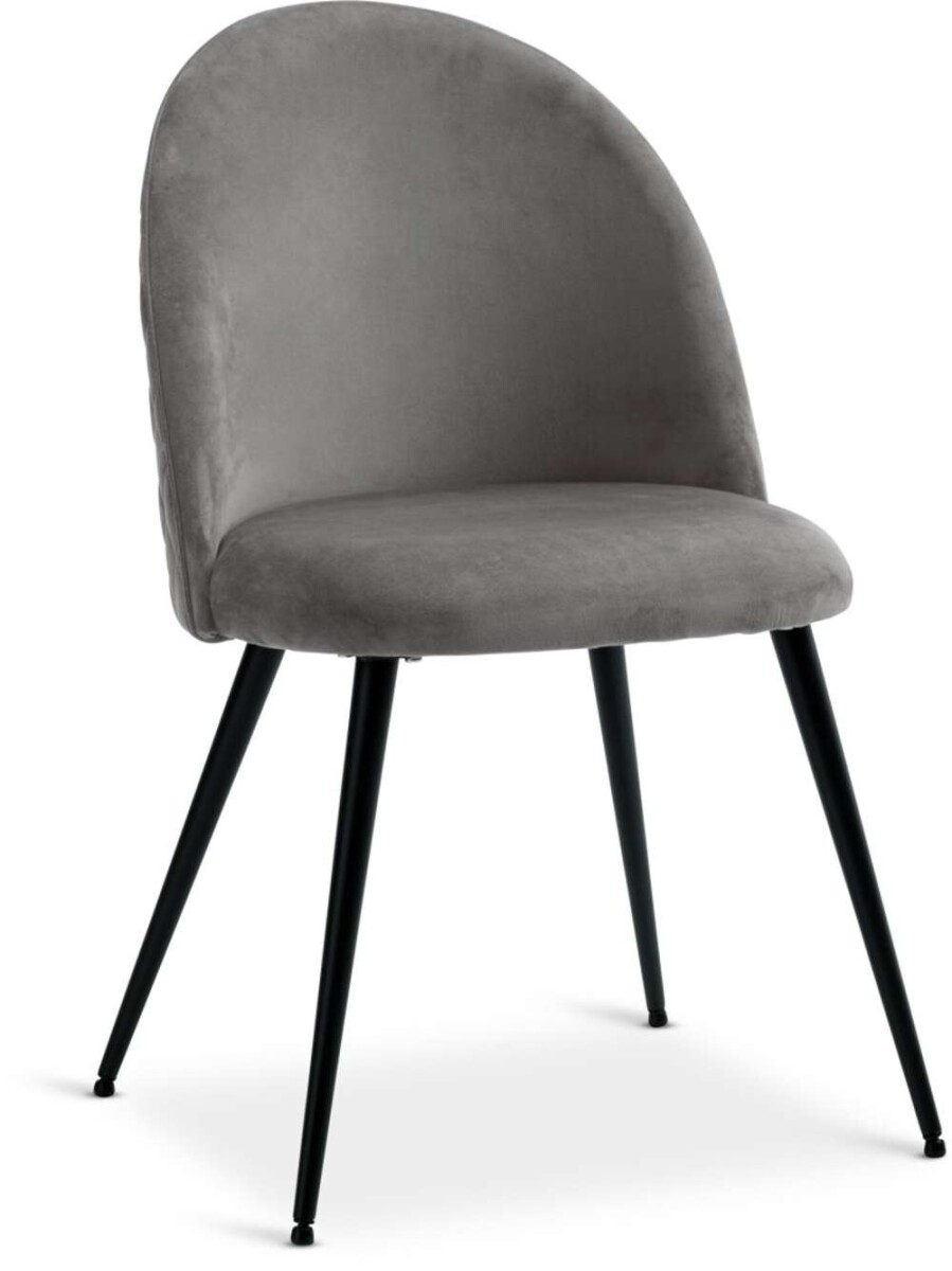 Silla De Comedor Kokkedal Terciopelo - Gris 