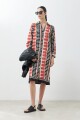 Vestido estampado abstracto beige