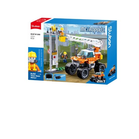 Sluban Metropolis-Vehiculo de reparacion electrica (Pull bac 001