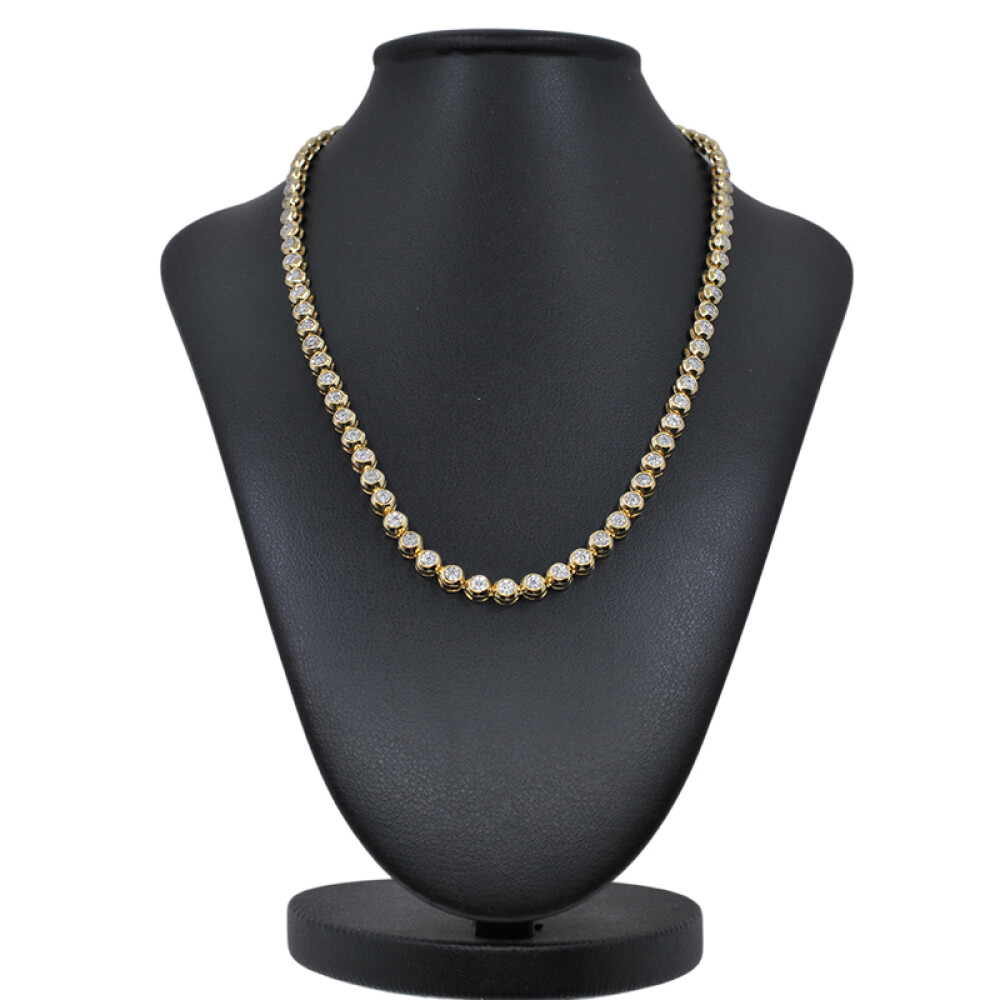Gargantilla en oro 18k combinada 2 colores con brillantes Gargantilla en oro 18k combinada 2 colores con brillantes