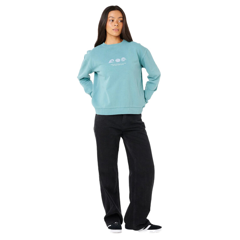 Buzo Rip Curl Sunset Surf Relaxed Crew - Celeste Buzo Rip Curl Sunset Surf Relaxed Crew - Celeste