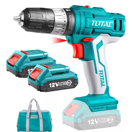 Kit Taladro Atornillador Inalámbrico Total 12V con 2 Baterías y Bolso Kit Taladro Atornillador Inalámbrico Total 12V con 2 Baterías y Bolso