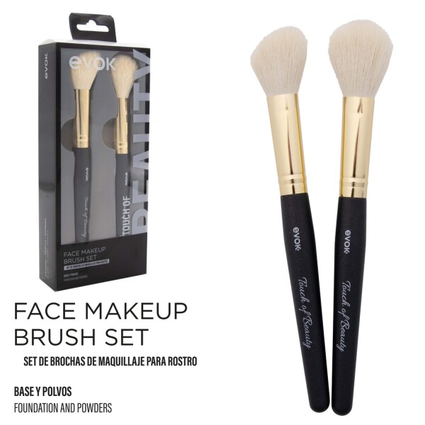 Set de Brochas para Maquillaje Touch of Beauty 2 Piezas - Evok Set de Brochas para Maquillaje Touch of Beauty 2 Piezas - Evok