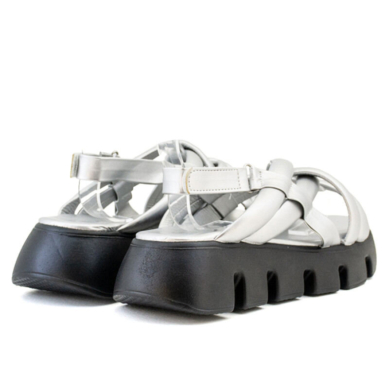 Sandalias Chill Sunday tiras trensadas de Mujer 2088-1 Plateado