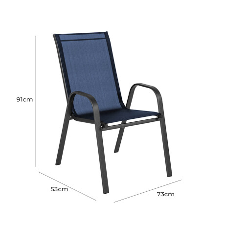 Silla Jardín Metálica Butaca Exterior C/Apoyabrazos Azul