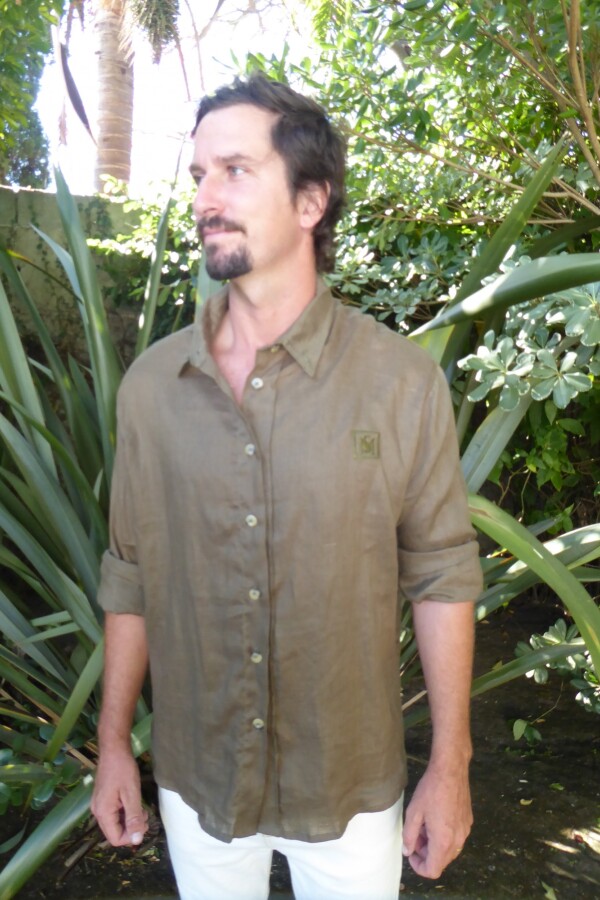 Linen Shirt for Men Verde