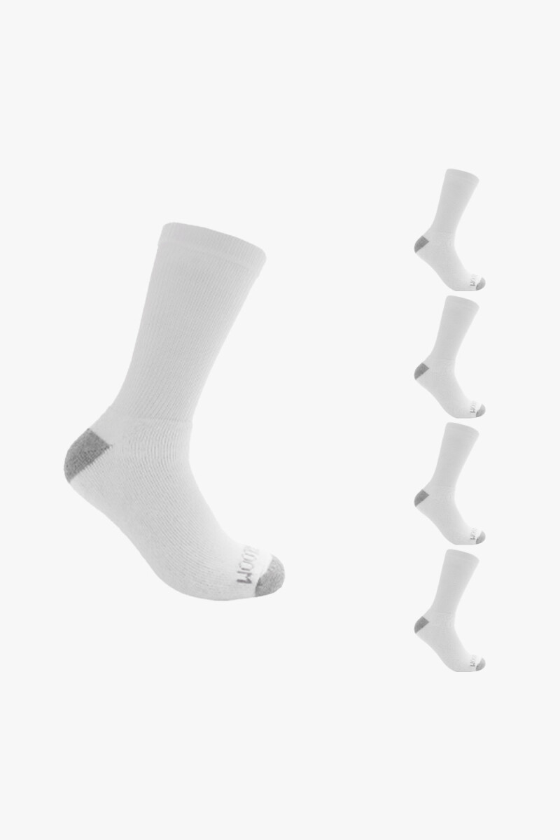 Pack x5 Medias afelpadas caña alta para caballero - Blanco 