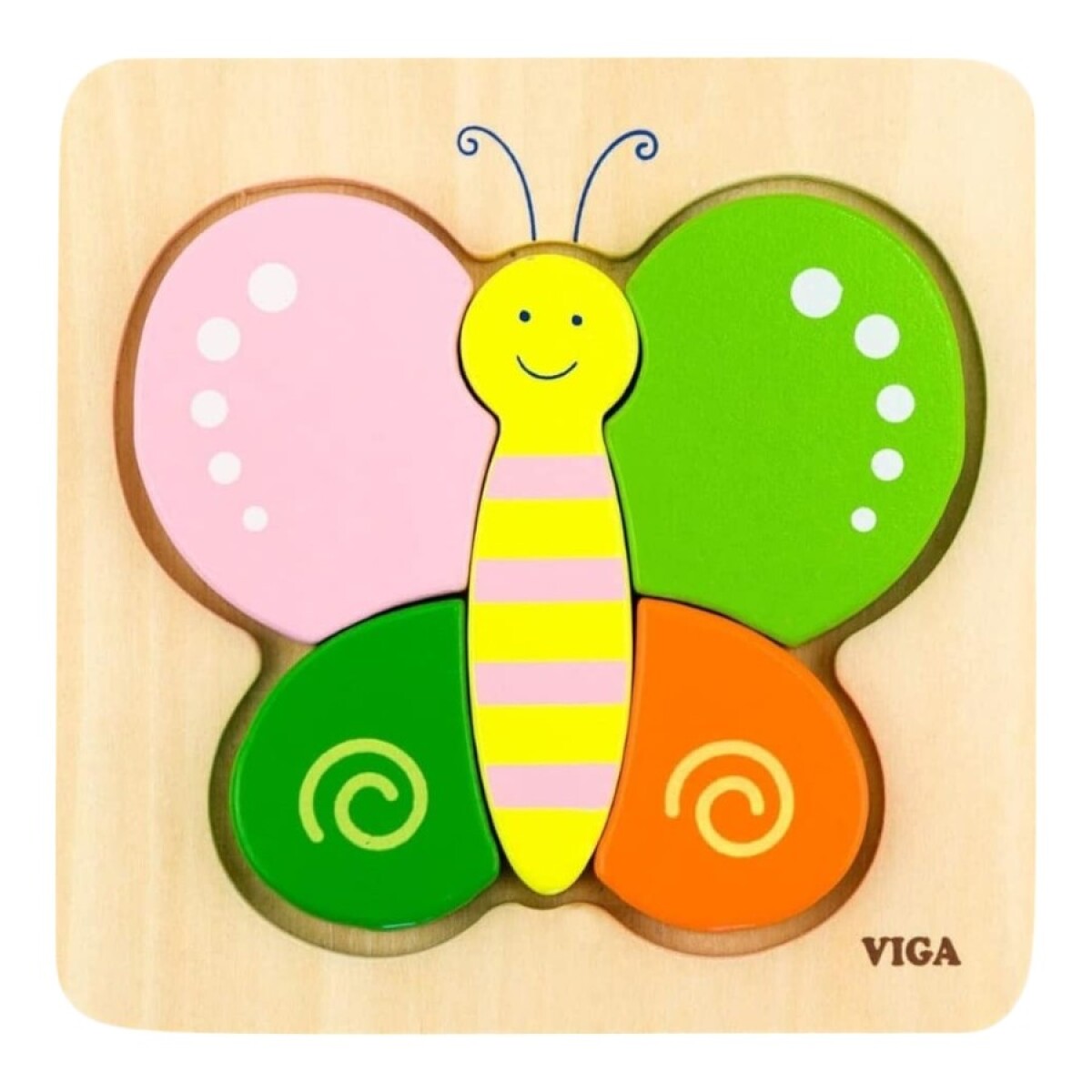 Puzzle silueta Viga 4 piezas - Mariposa 