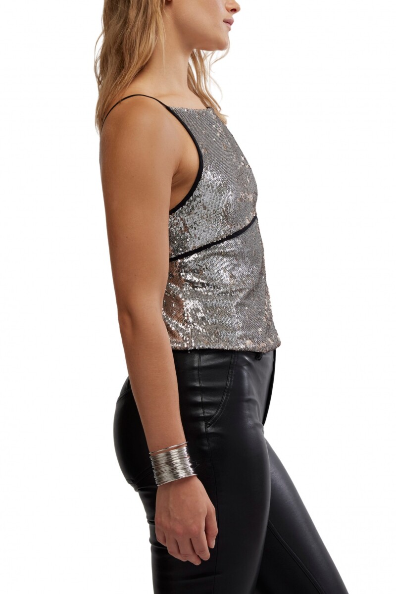JAMES SEQUIN TANK Plata